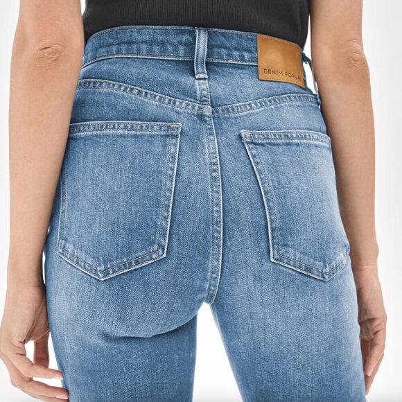 Aritzia Denim Forum The Yoko High Rise Slim Denim Jeans Washed Blue 28L Size 27 - Picture 3 of 8